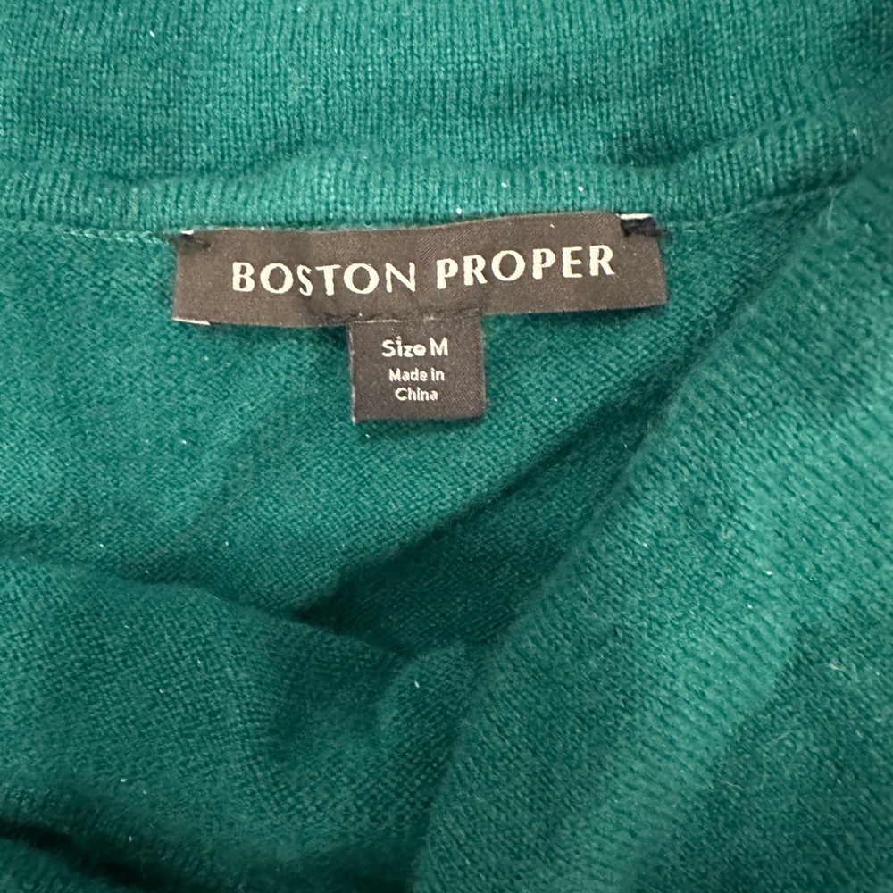 Boston Proper dark green Off-Shoulder Sweater - Picture 2 of 5